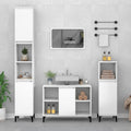 Waschbeckenunterschrank Weiß 80x33x60 cm Holzwerkstoff
