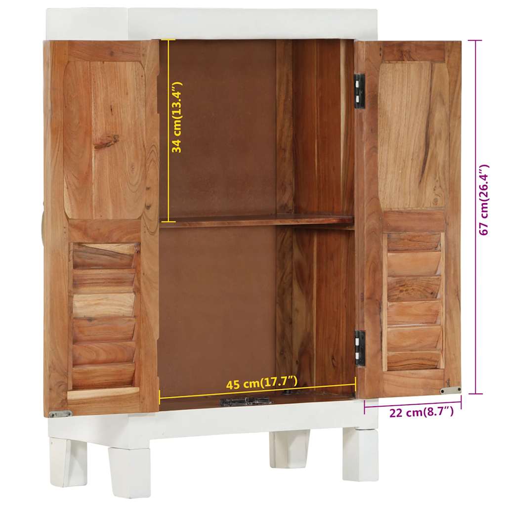 Sideboard Weiß 55x30x90 cm Massivholz Akazie