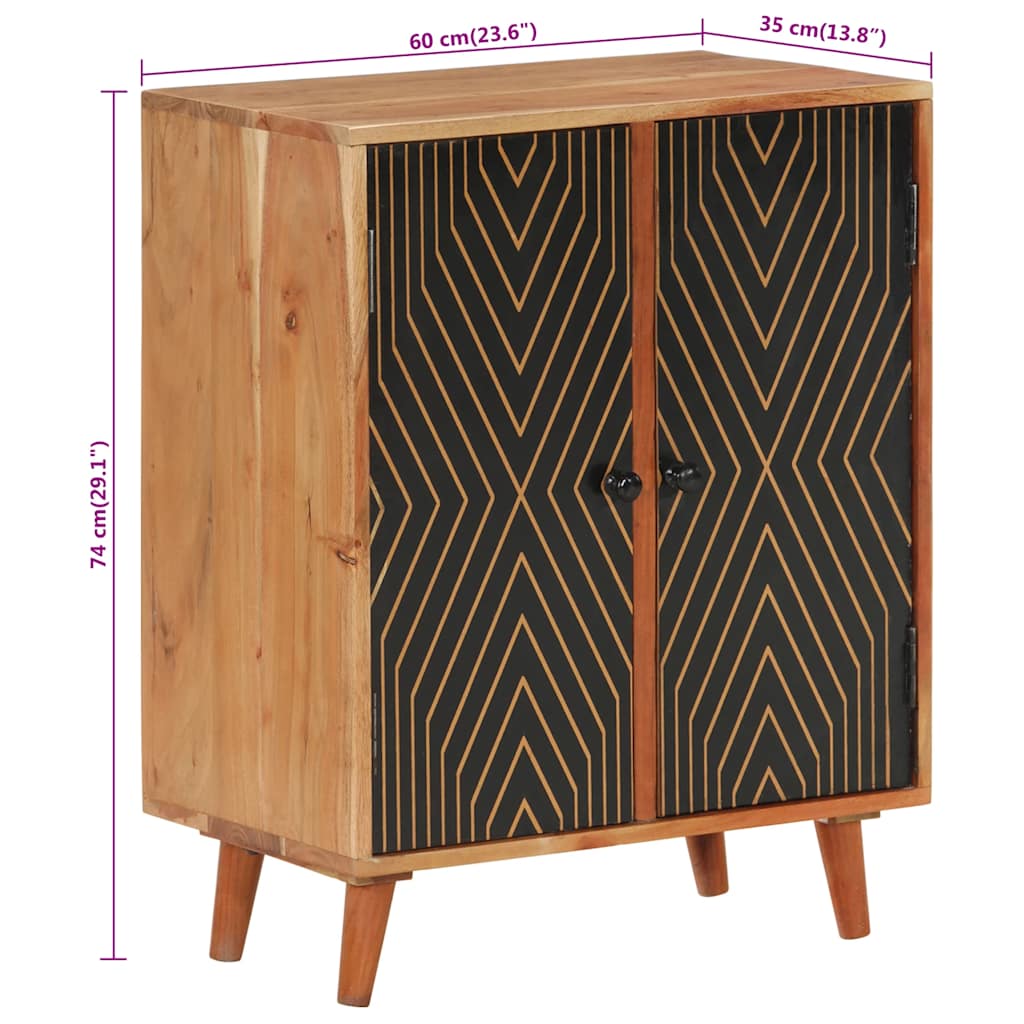 Sideboard 60x35x74 cm Massivholz Akazie