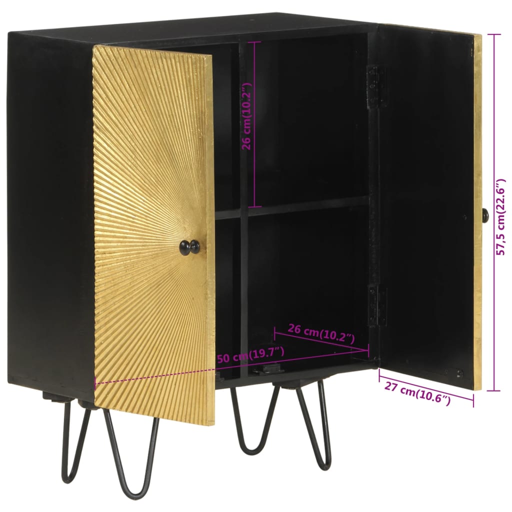 Sideboard 55x30x75 cm Massivholz Mango