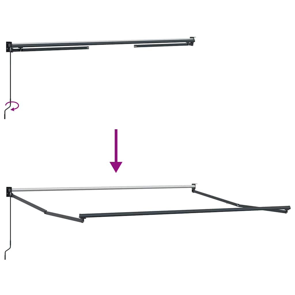 Ausziehbarer Sonnenschirmrahmen Anthrazit 300 x 250 cm