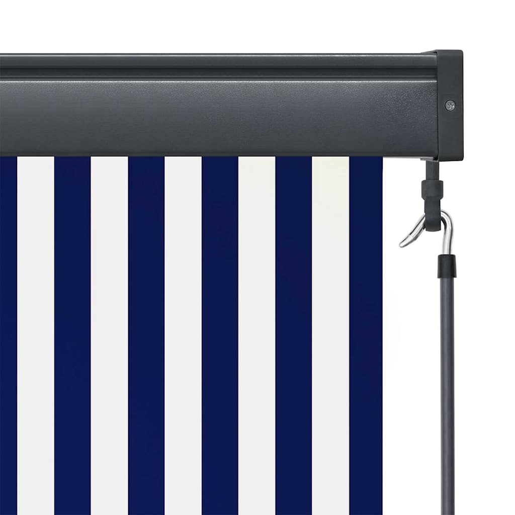 Rollo Blau und Weiß 180 x 250 cm Stoff und Aluminium