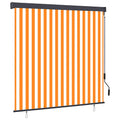 Rollo Weiß und Orange 180 x 250 cm Stoff und Aluminium