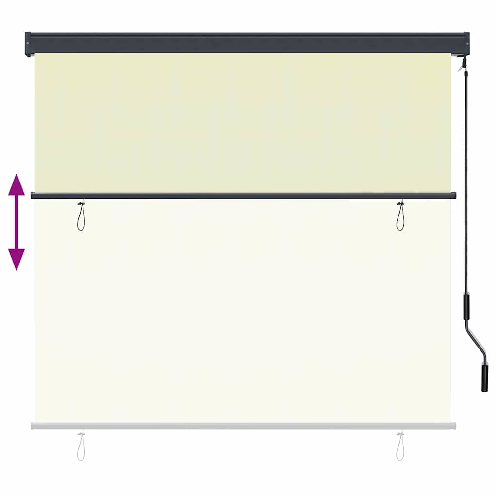 Rollo Creme 180 x 250 cm Stoff und Aluminium