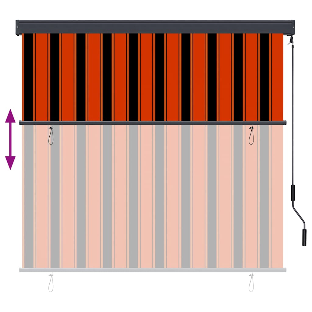 Rollo Orange und Braun 180 x 250 cm Stoff und Aluminium