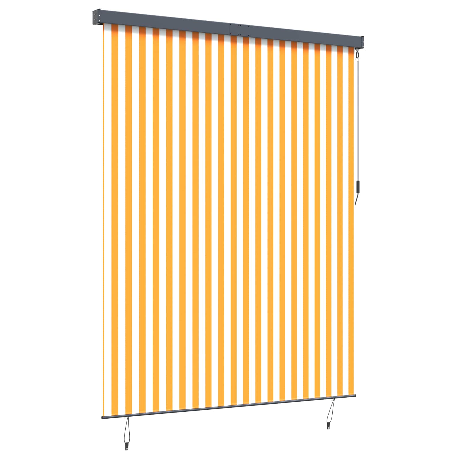 Rollo Weiß und Orange 200 x 250 cm Stoff und Aluminium