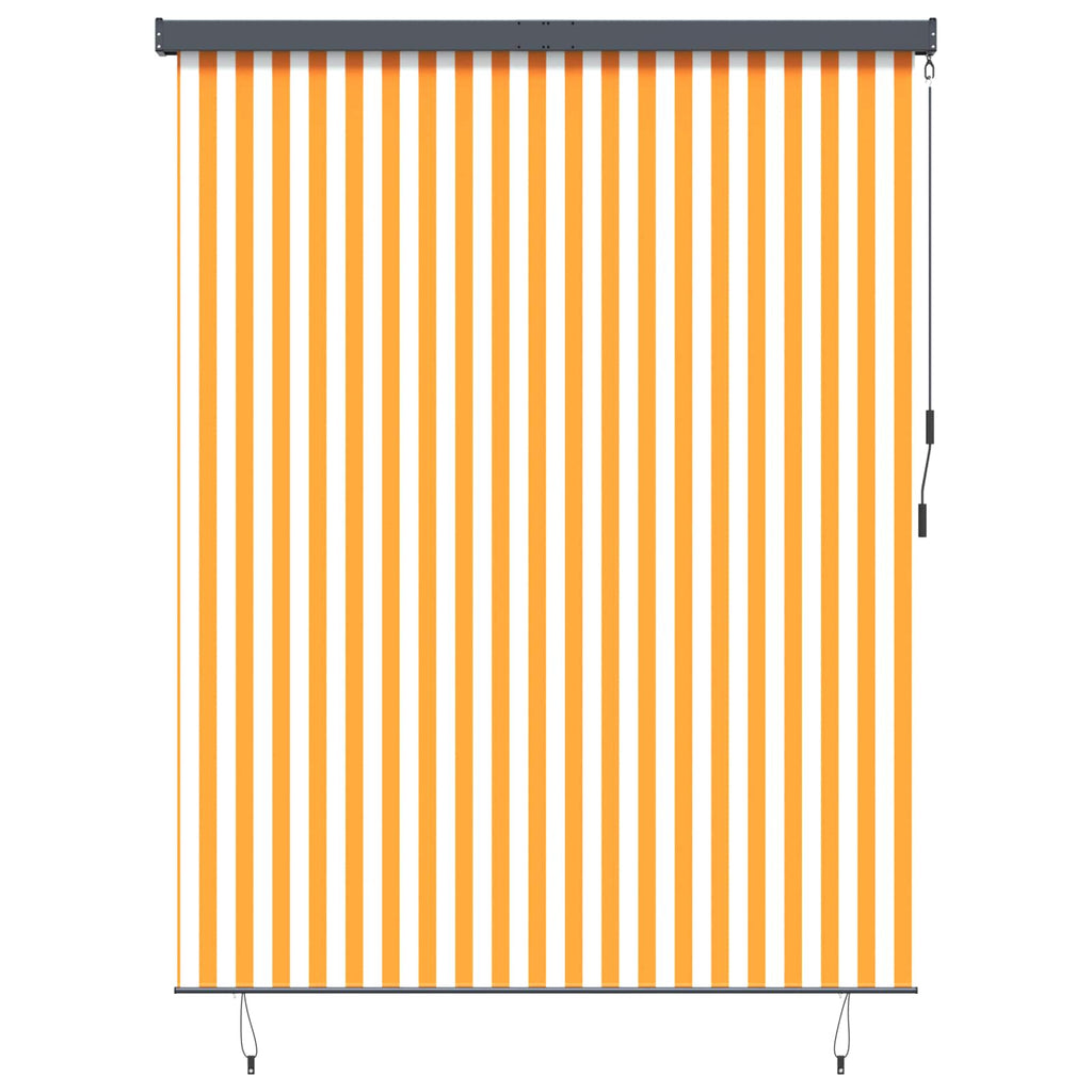 Rollo Weiß und Orange 200 x 250 cm Stoff und Aluminium