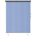 Rollo Blau und Weiß 200 x 250 cm Stoff und Aluminium
