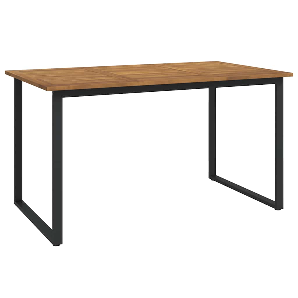 Gartentisch mit Beinen in U-Form 140×80×75 cm Massivholz Akazie