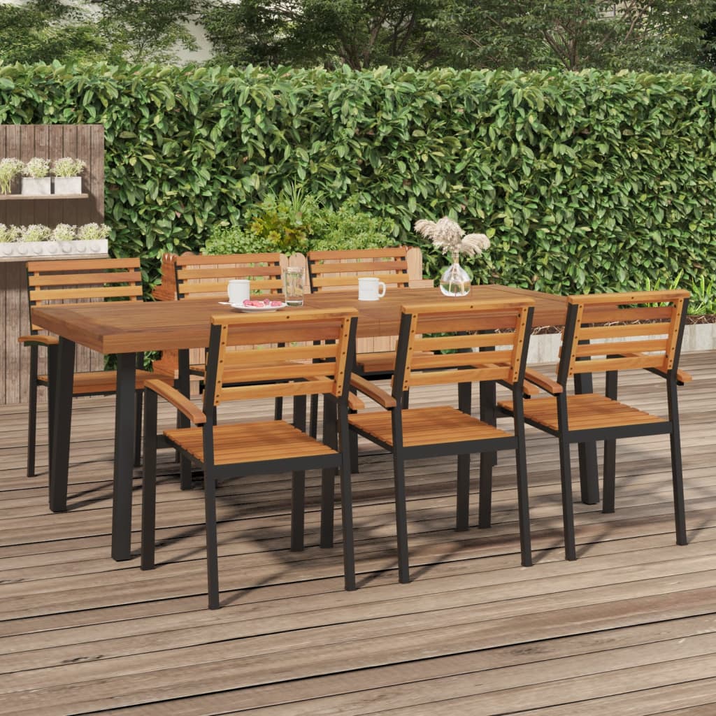 Gartentisch 200x100x75 cm Massivholz Akazie