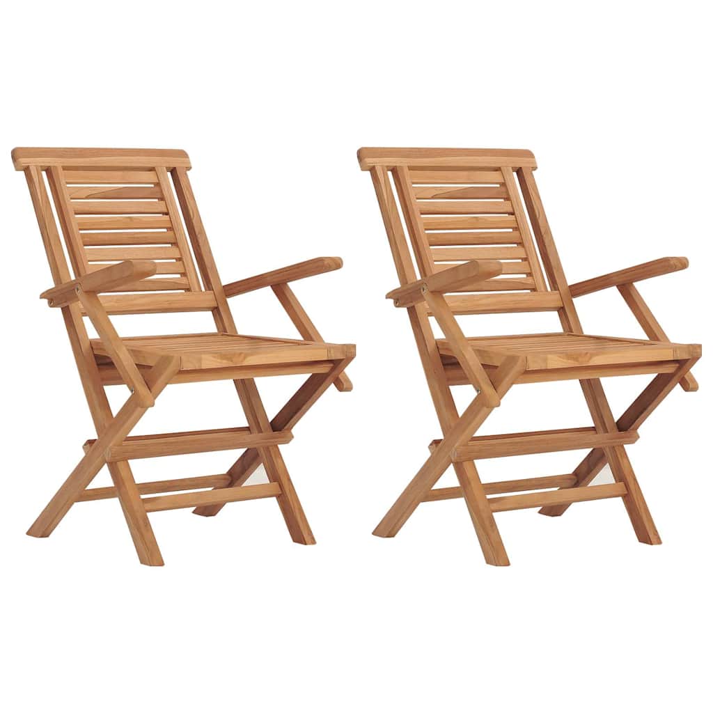 Gartenstühle 2 Stk. Klappbar 56x63x90 cm Massivholz Teak