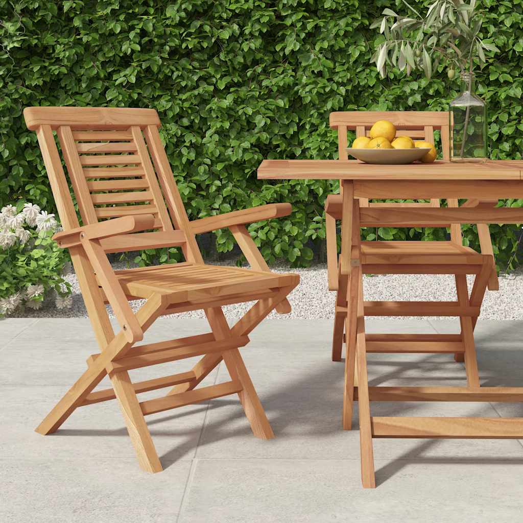 Gartenstühle 2 Stk. Klappbar 56x63x90 cm Massivholz Teak