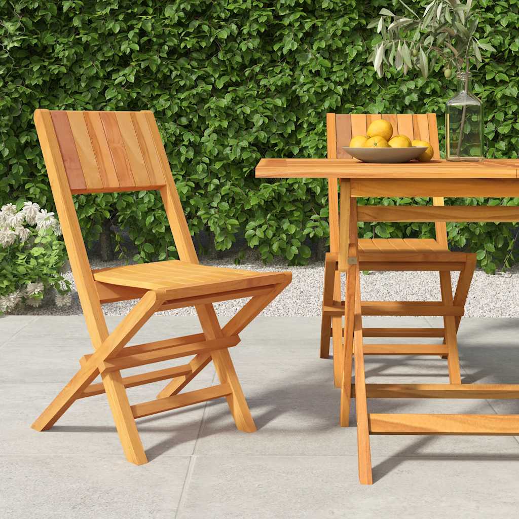 Gartenstühle 2 Stk. Klappbar 47x61x90 cm Massivholz Teak