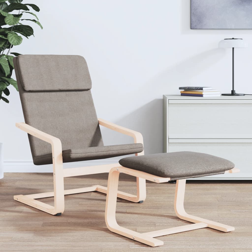 Fußhocker Taupe 51x41x40 cm Stoff