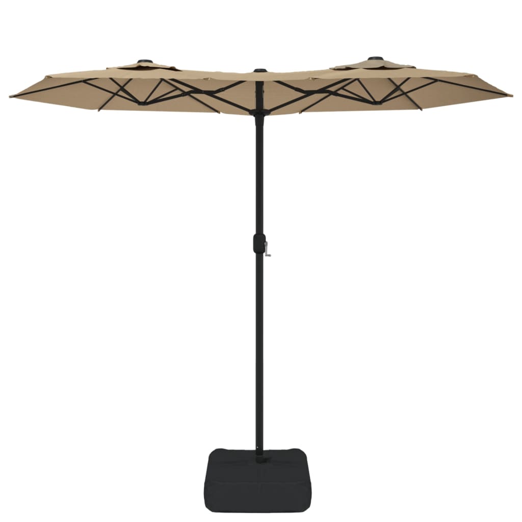 Doppel-Sonnenschirm Taupe 316x145 cm