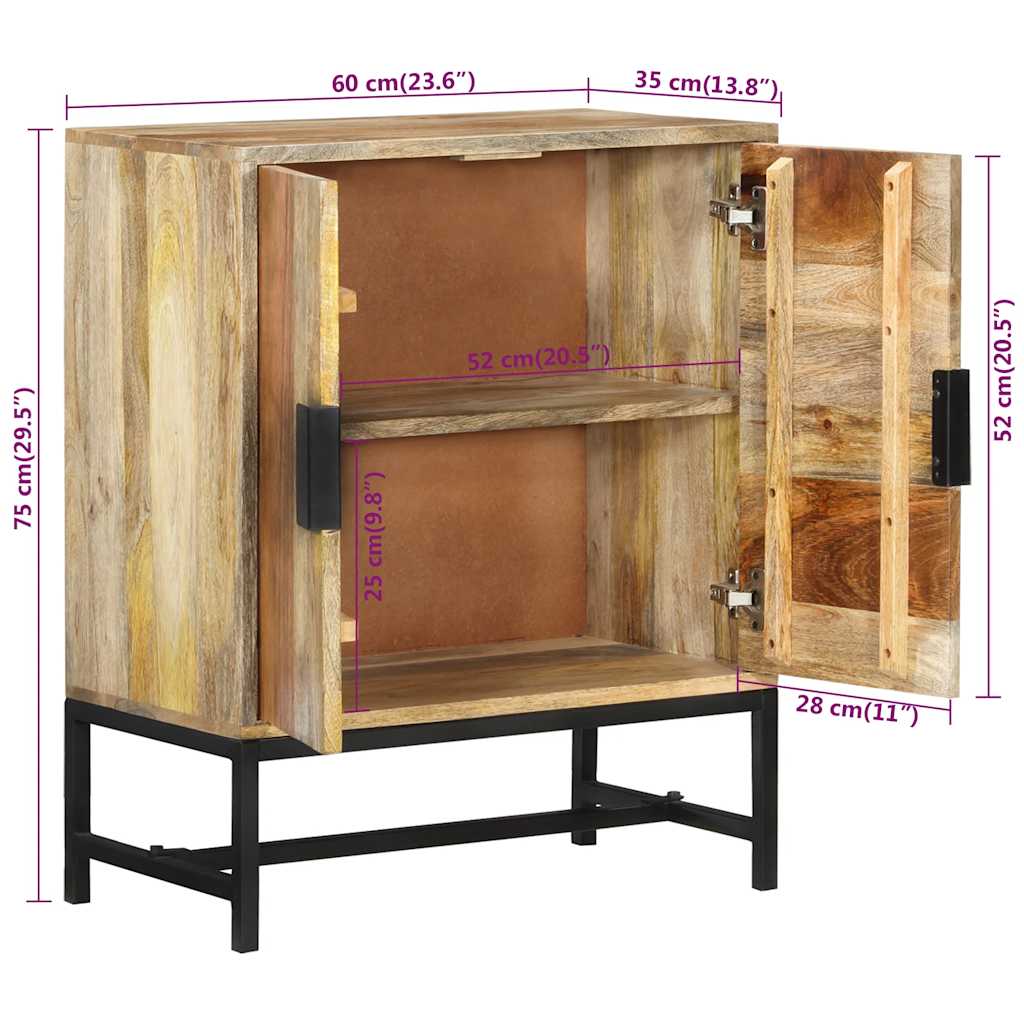 Sideboard 60x35x75 cm Massivholz Mango
