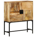 Highboard 80x30x95 cm Massives Raues Mangoholz