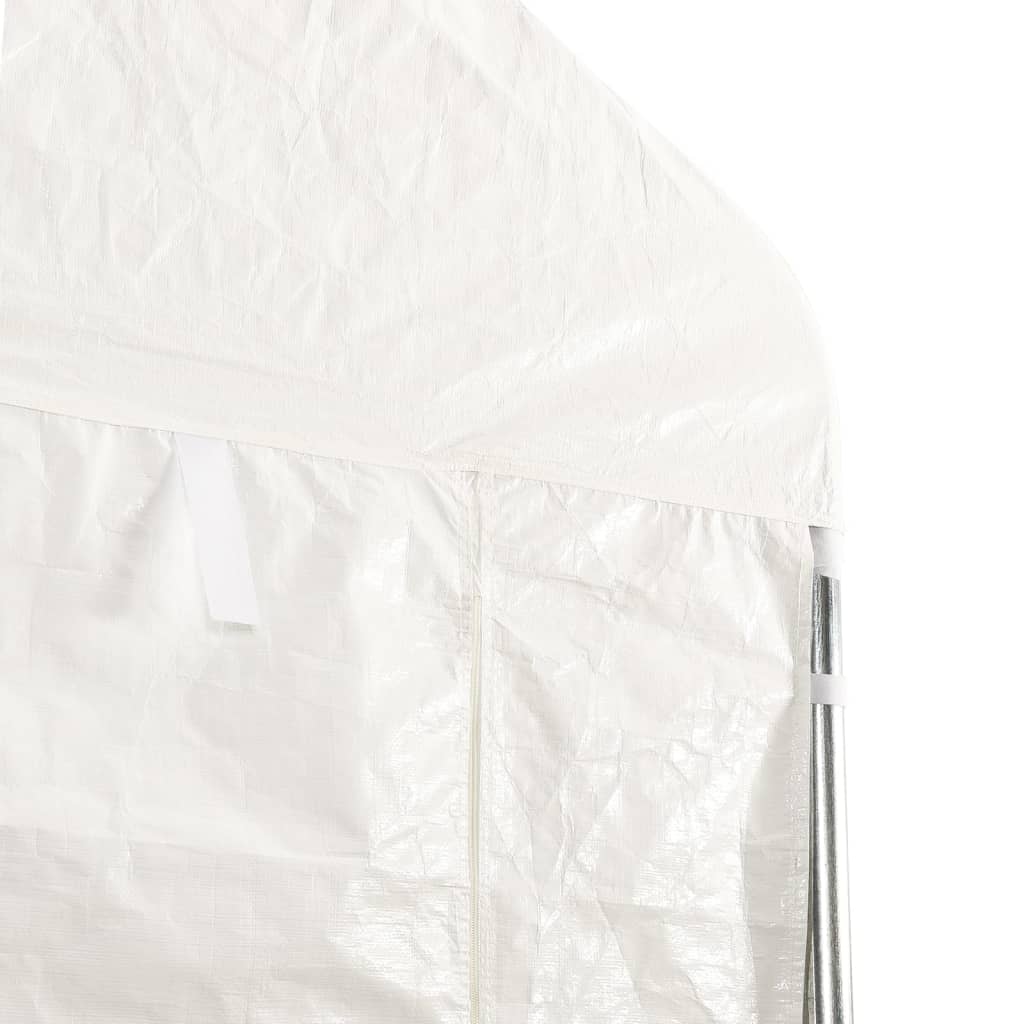 Pavillon mit Dach Weiß 4,46x2,28x2,69 m Polyethylen