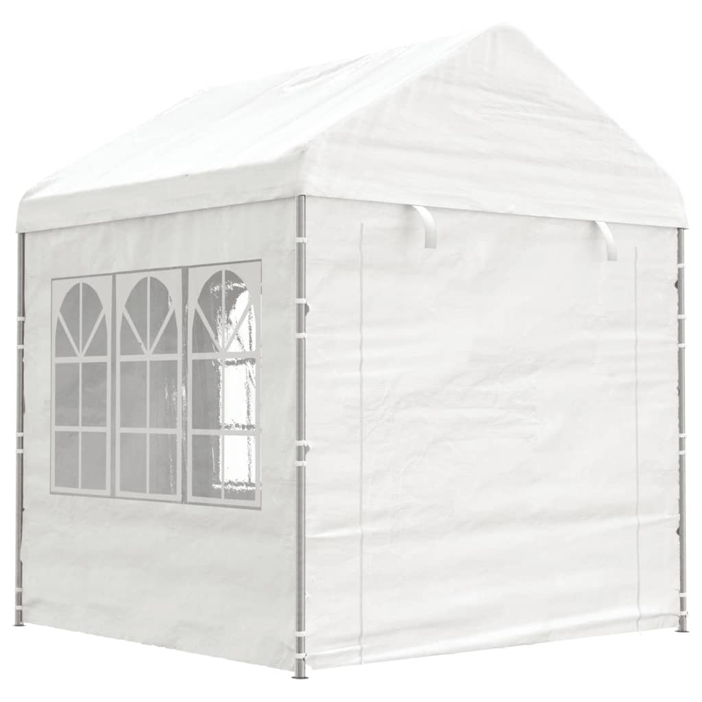 Pavillon mit Dach Weiß 15,61x2,28x2,69 m Polyethylen