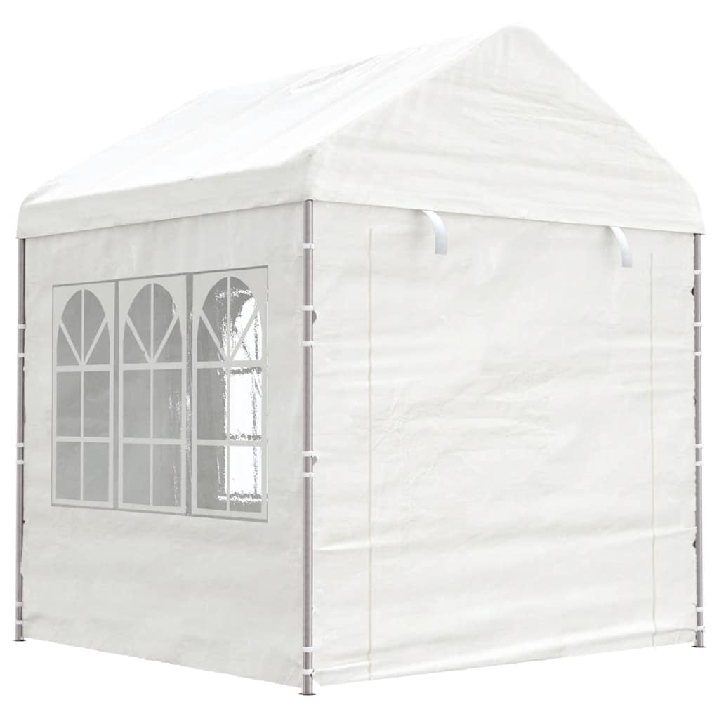 Pavillon mit Dach Weiß 20,07x2,28x2,69 m Polyethylen