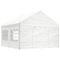 Pavillon mit Dach Weiß 4,46x4,08x3,22 m Polyethylen