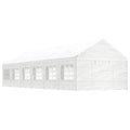Pavillon mit Dach Weiß 13,38x4,08x3,22 m Polyethylen
