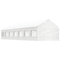 Pavillon mit Dach Weiß 15,61x4,08x3,22 m Polyethylen
