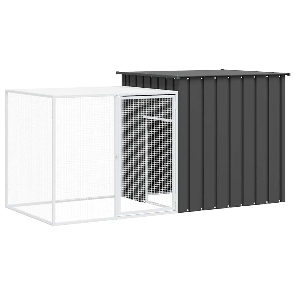 Kaninchenkäfig Anthrazit 200x91x100 cm Verzinkter Stahl