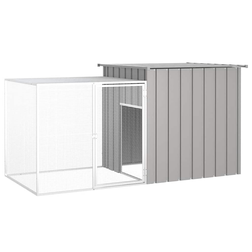 Kaninchenkäfig Grau 200x91x100 cm Verzinkter Stahl