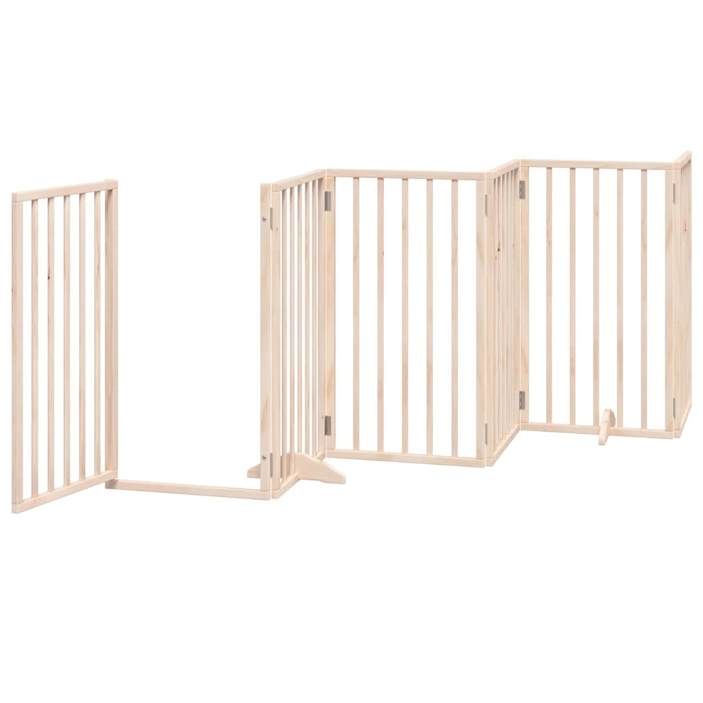 9-tlg. Hundetor mit Tür Faltbar 450 cm Pappelholz