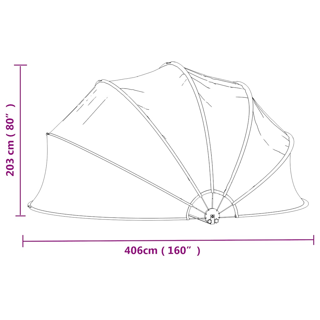 Pool-Kuppel Rund 406x203 cm PVC