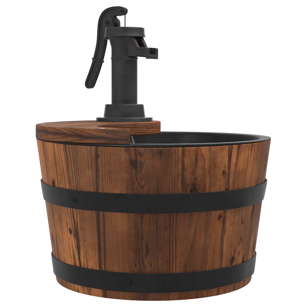 Gartenbrunnen mit Pumpe 28x28x34,5 cm Massivholz Tanne