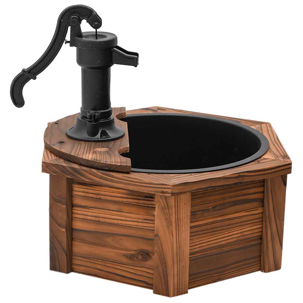 Gartenbrunnen mit Pumpe 57x57x53 cm Massivholz Tanne