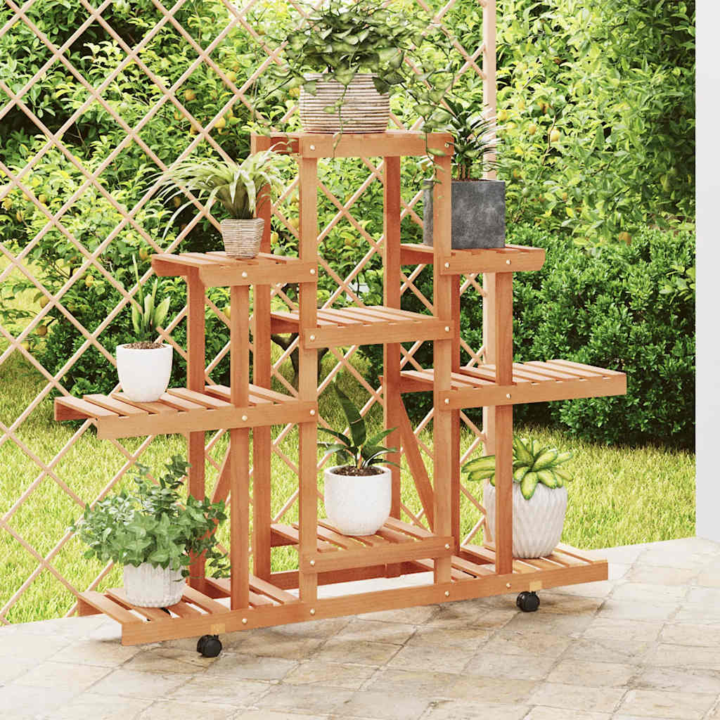 Blumenständer mit Rollen 110x25x101 cm Massivholz Tanne