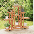 Blumenständer mit Rollen 110x25x101 cm Massivholz Tanne