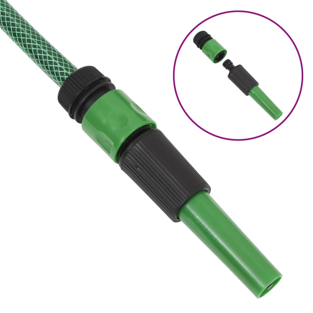 Gartenschlauch mit Kupplung-Set Grün 0,75" 100 m PVC
