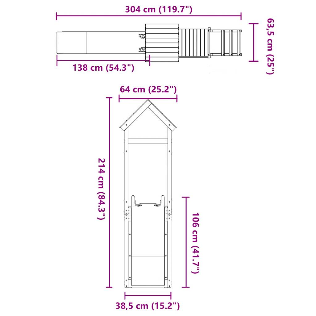 Spielturm Massivholz Douglasie