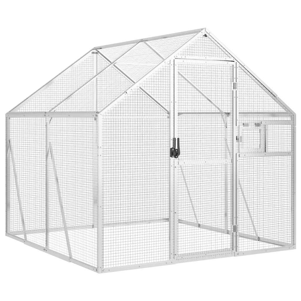 Voliere Silbern 1,79x2x1,85 m Aluminium