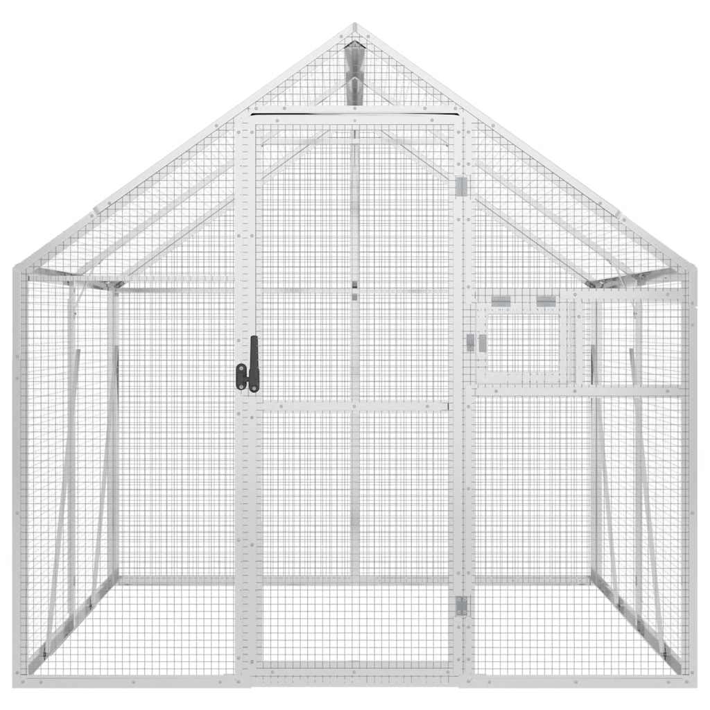 Voliere Silbern 1,79x2x1,85 m Aluminium