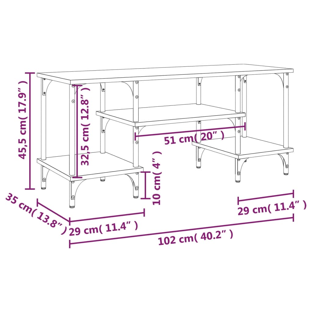TV-Schrank Sonoma-Eiche 102x35x45,5 cm Holzwerkstoff
