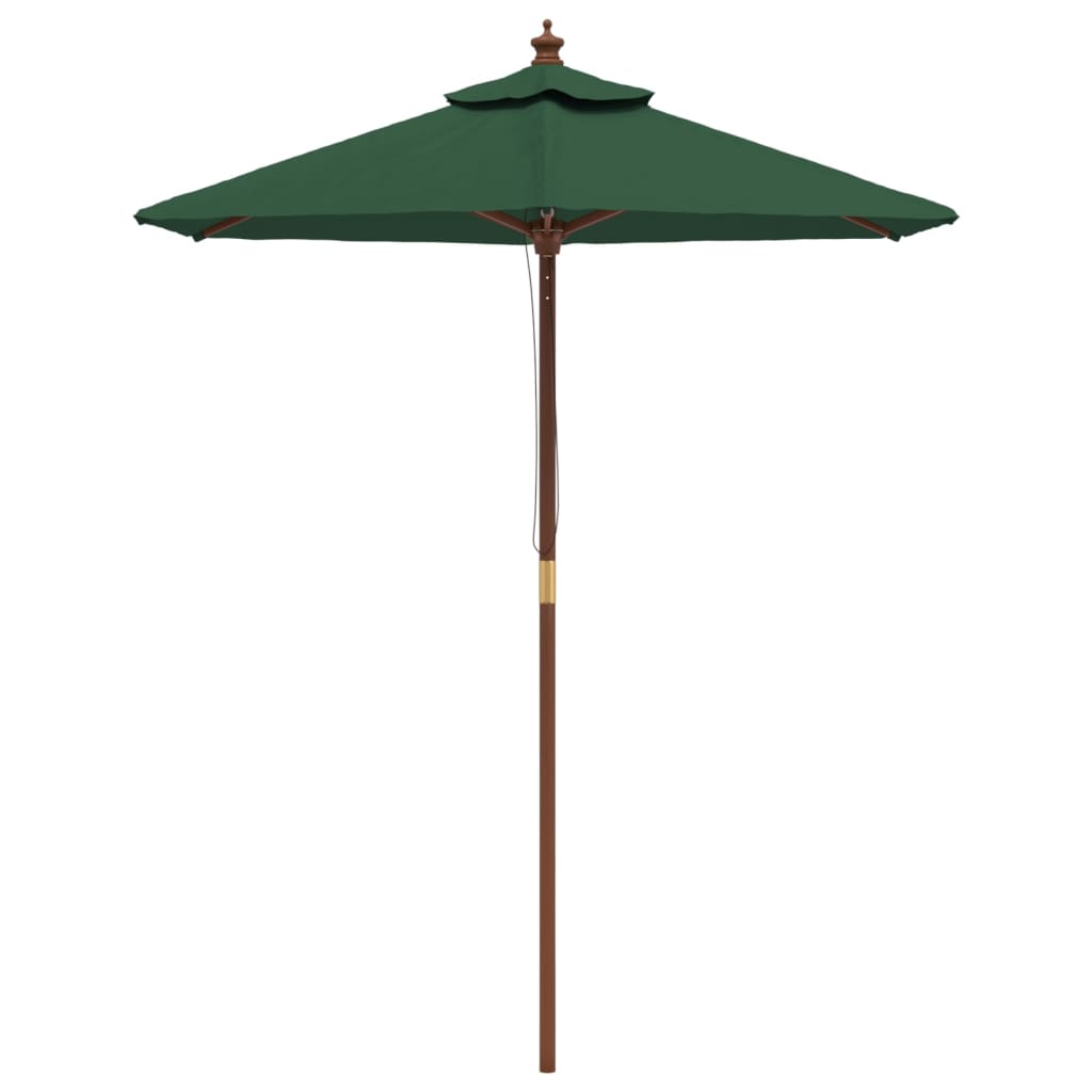 Sonnenschirm mit Holzmast Grün 196x231 cm
