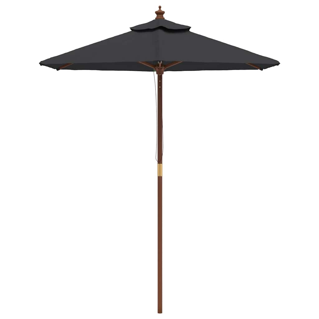 Sonnenschirm mit Holzmast Schwarz 196x231 cm