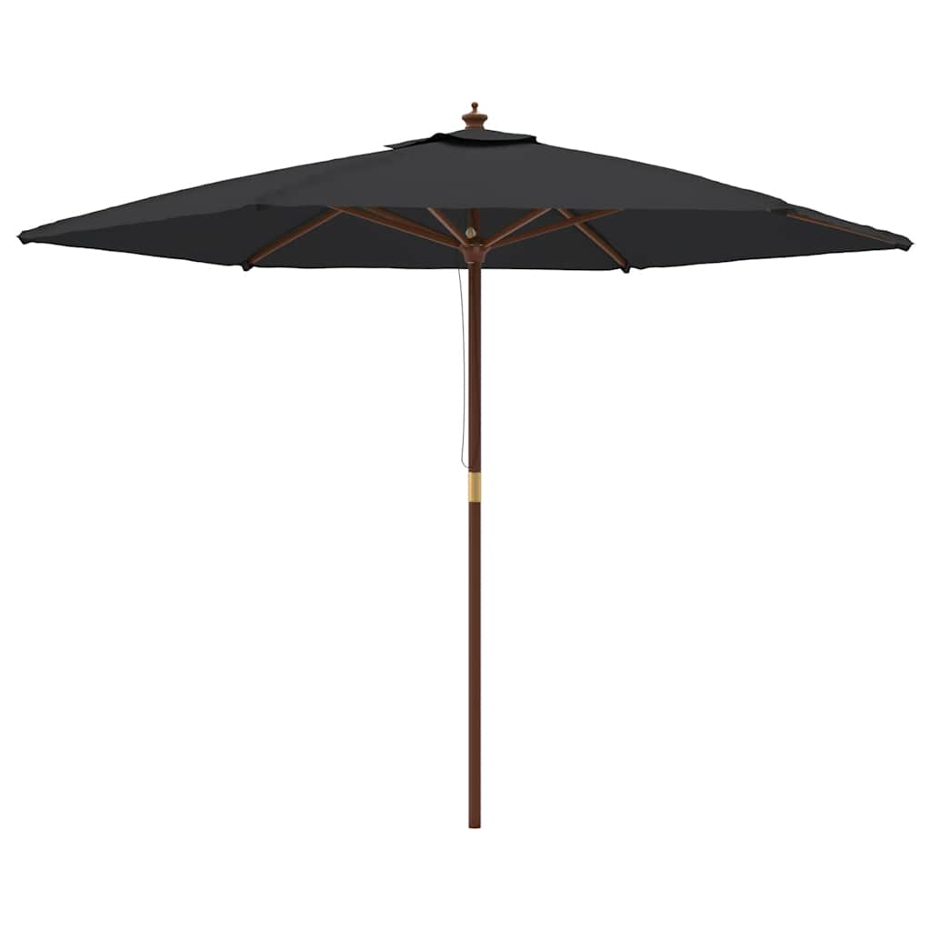 Sonnenschirm mit Holzmast Schwarz 299x240 cm
