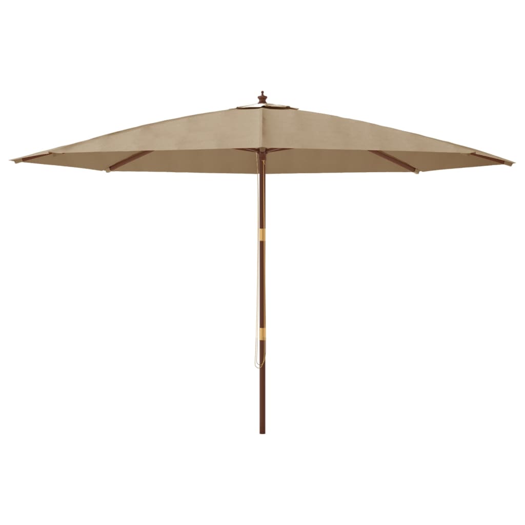 Sonnenschirm mit Holzmast Taupe 400x273 cm