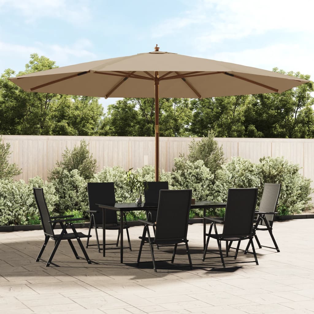Sonnenschirm mit Holzmast Taupe 400x273 cm