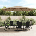 Sonnenschirm mit Holzmast Taupe 400x273 cm