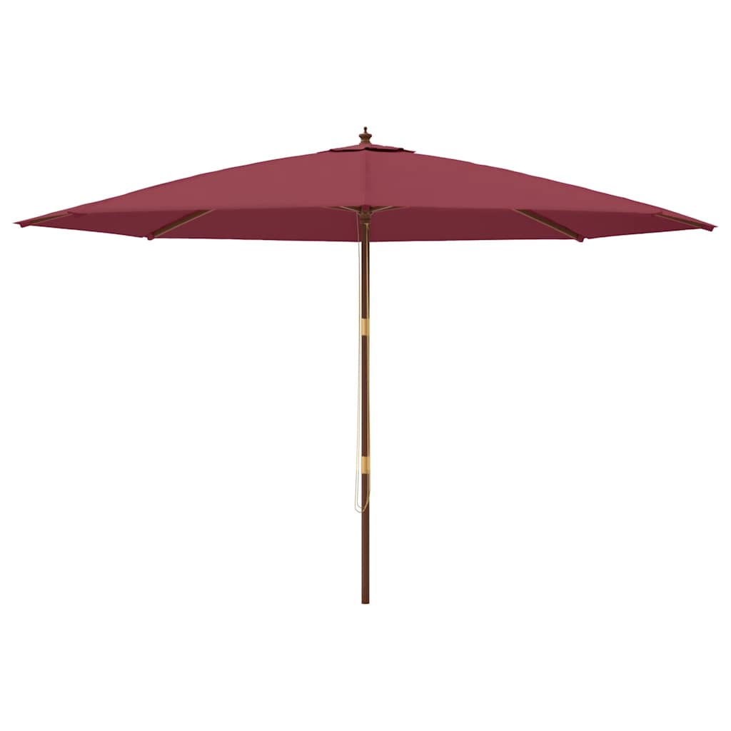 Sonnenschirm mit Holzmast Bordeauxrot 400x273 cm