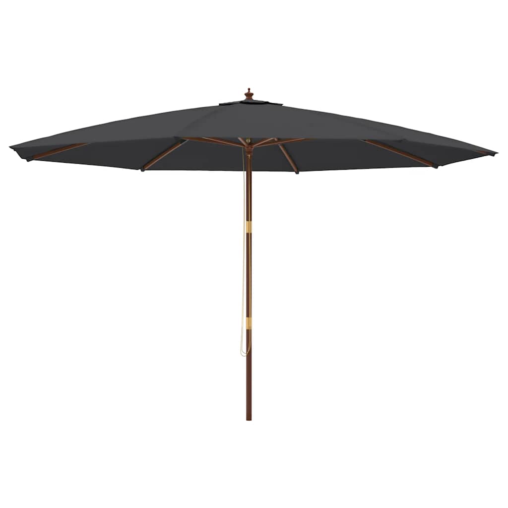 Sonnenschirm mit Holzmast Schwarz 400x273 cm