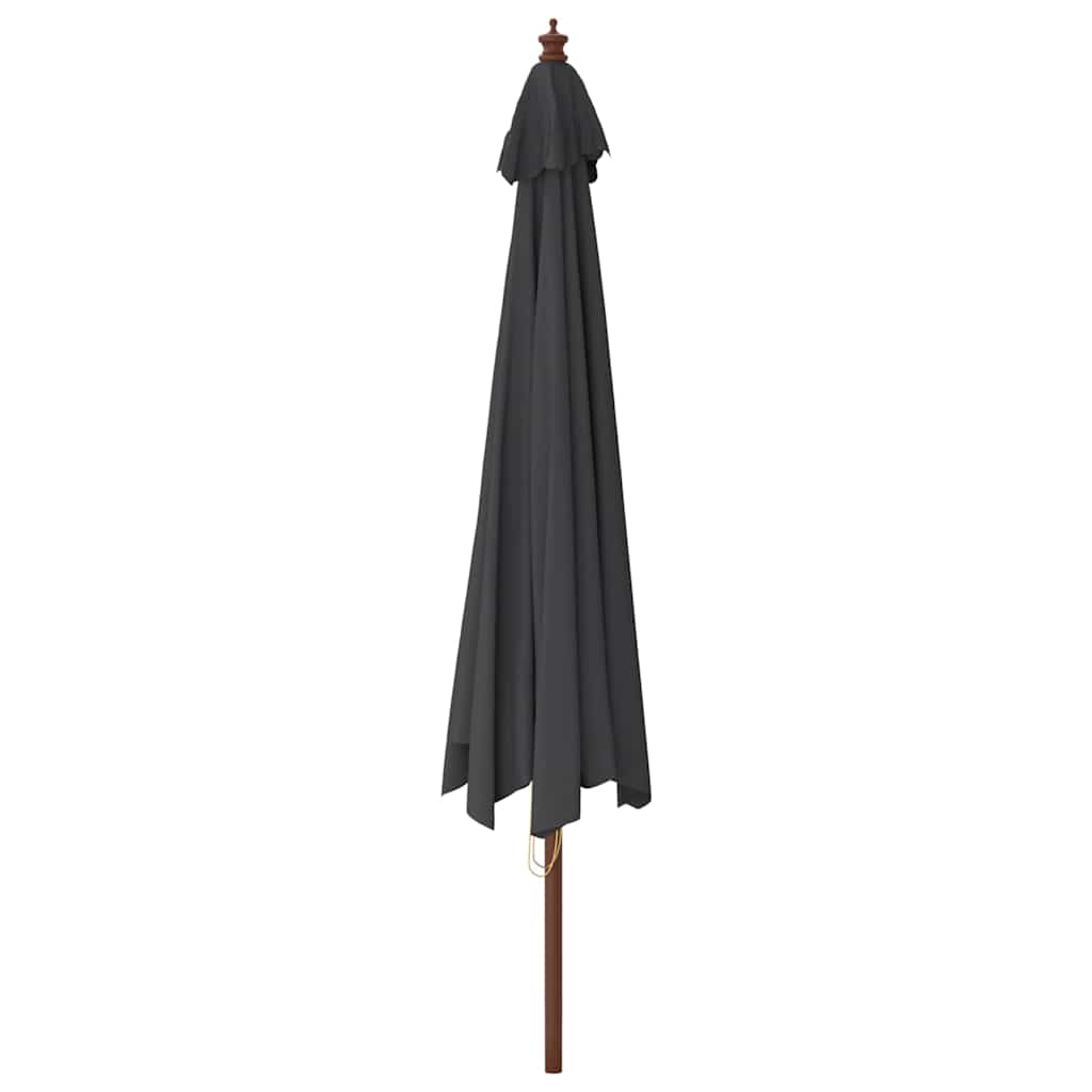 Sonnenschirm mit Holzmast Schwarz 400x273 cm