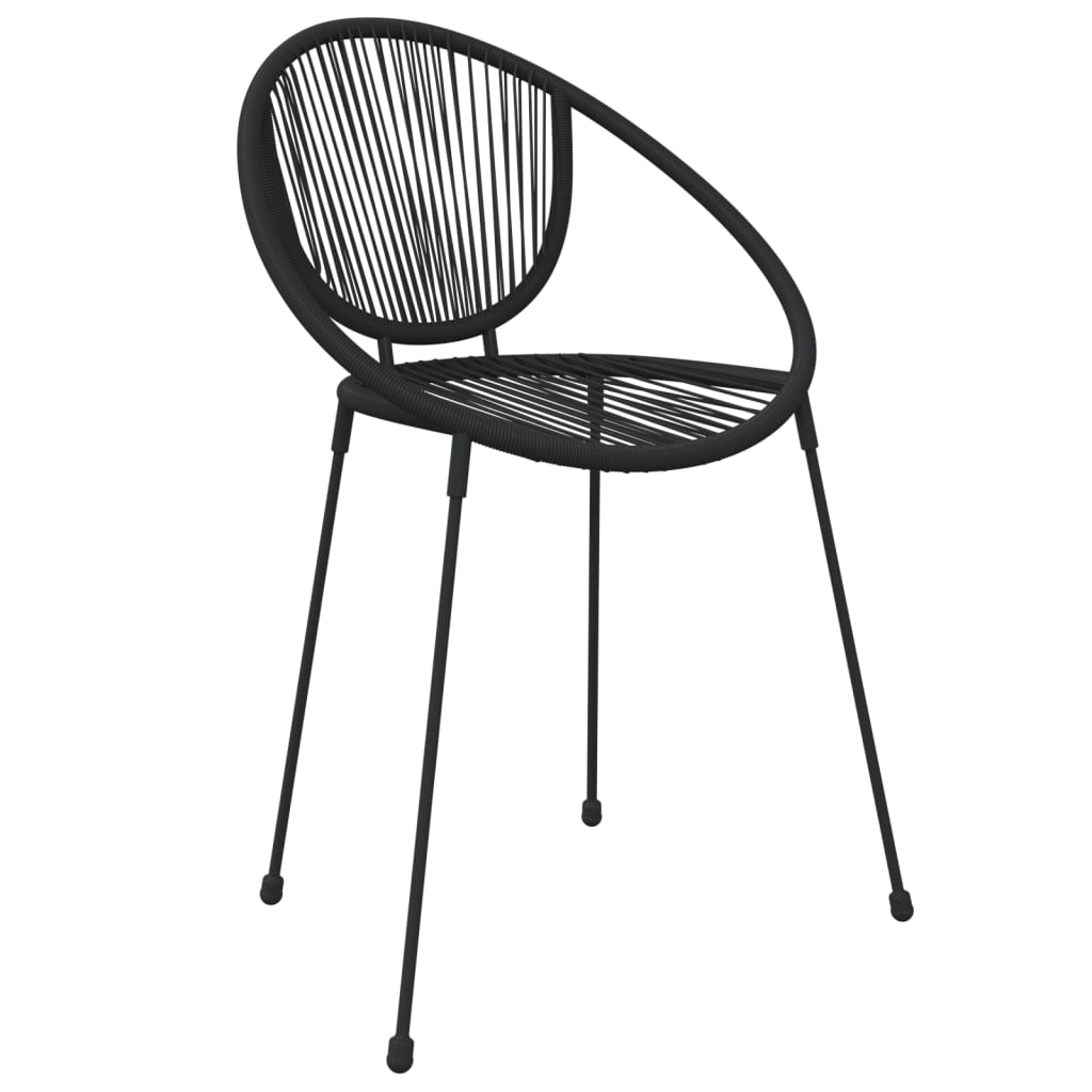 7-tlg. Garten-Essgruppe Schwarz PVC-Rattan